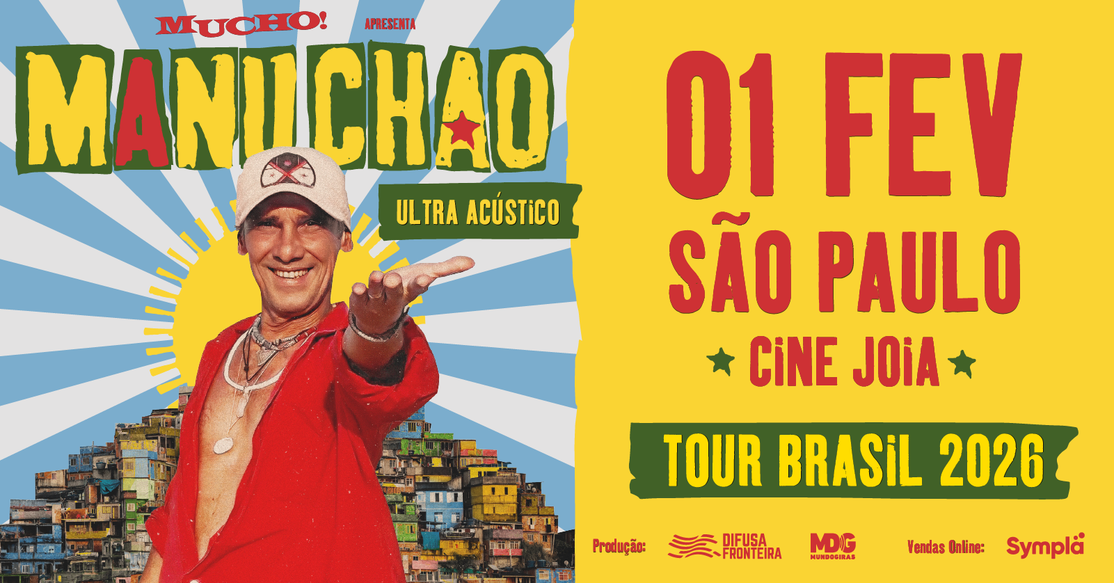 MUCHO! apresenta MANU CHAO em São Paulo 1/02/2026