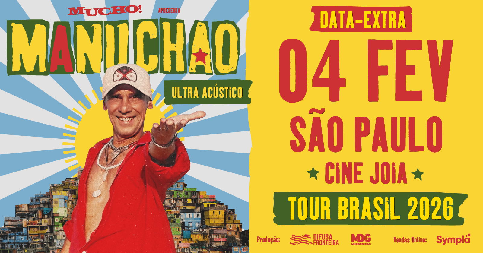 DATA EXTRA! MUCHO! apresenta MANU CHAO em São Paulo 4/02/2026