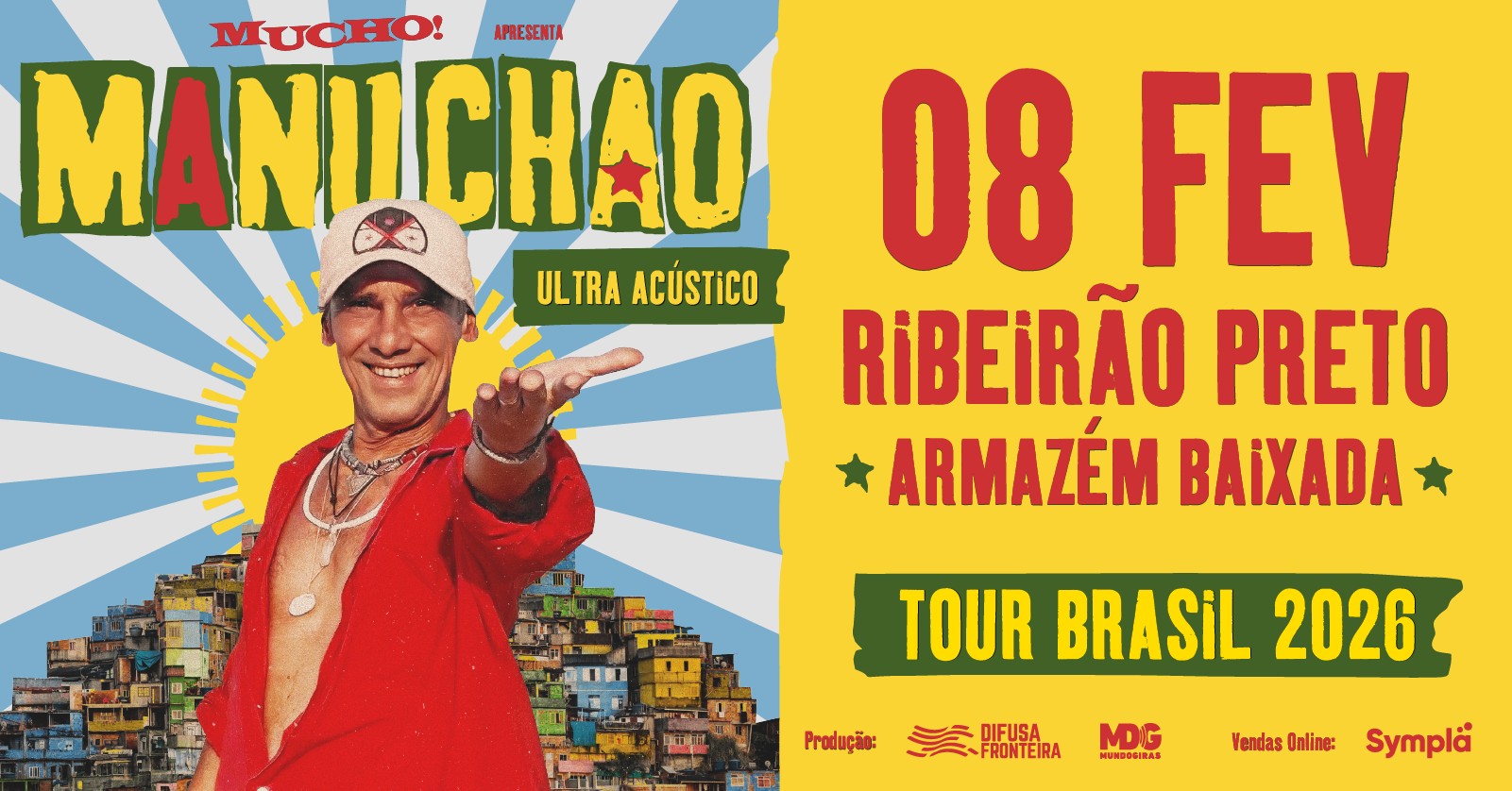 MUCHO! apresenta MANU CHAO em Ribeirão Preto 8/02/2026 - Ribeirão Preto, SP