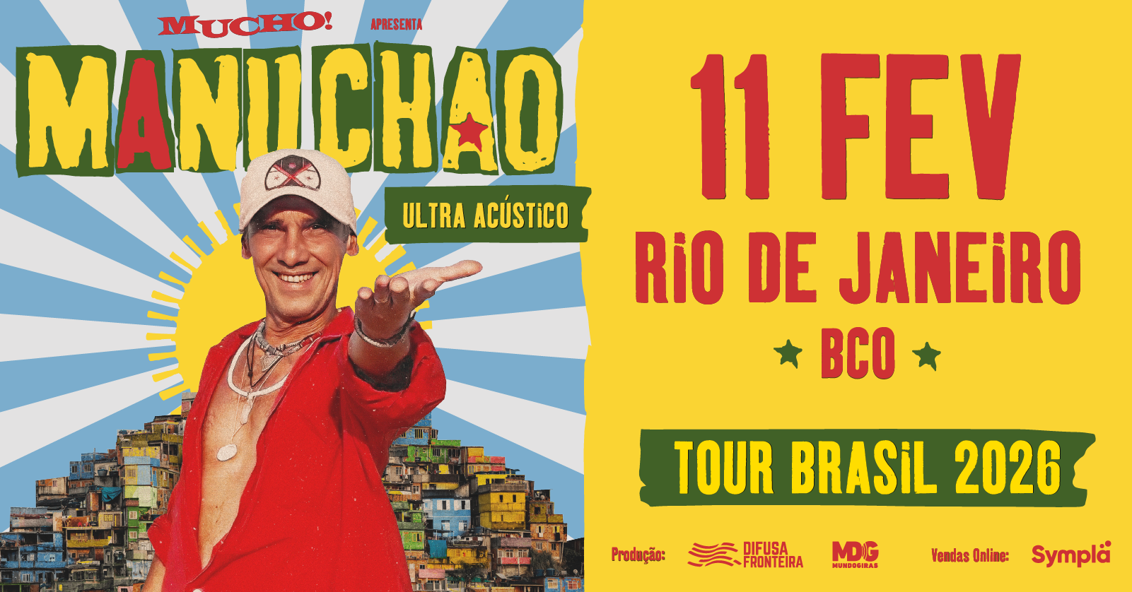 MUCHO! apresenta MANU CHAO no Rio de Janeiro 11/02/2026