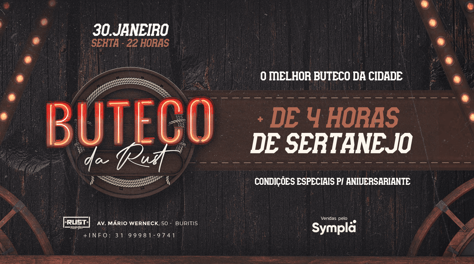 BUTECO NA RUST | RUST MUSIC BAR | 30 JAN | 22H - Belo Horizonte, MG