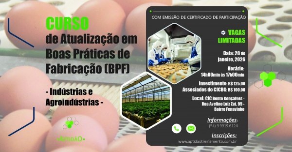 Imagem do evento Curso de Atualização em Boas Práticas de Fabricação (BPF)