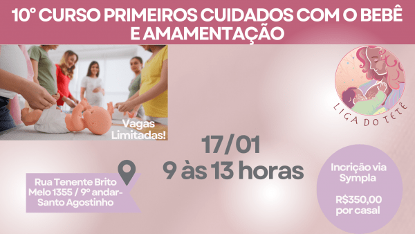 Imagem do evento 10° Curso Primeiros Cuidados com o Bebê e Amamentação (Cópia) (Cópia) (Cópia)