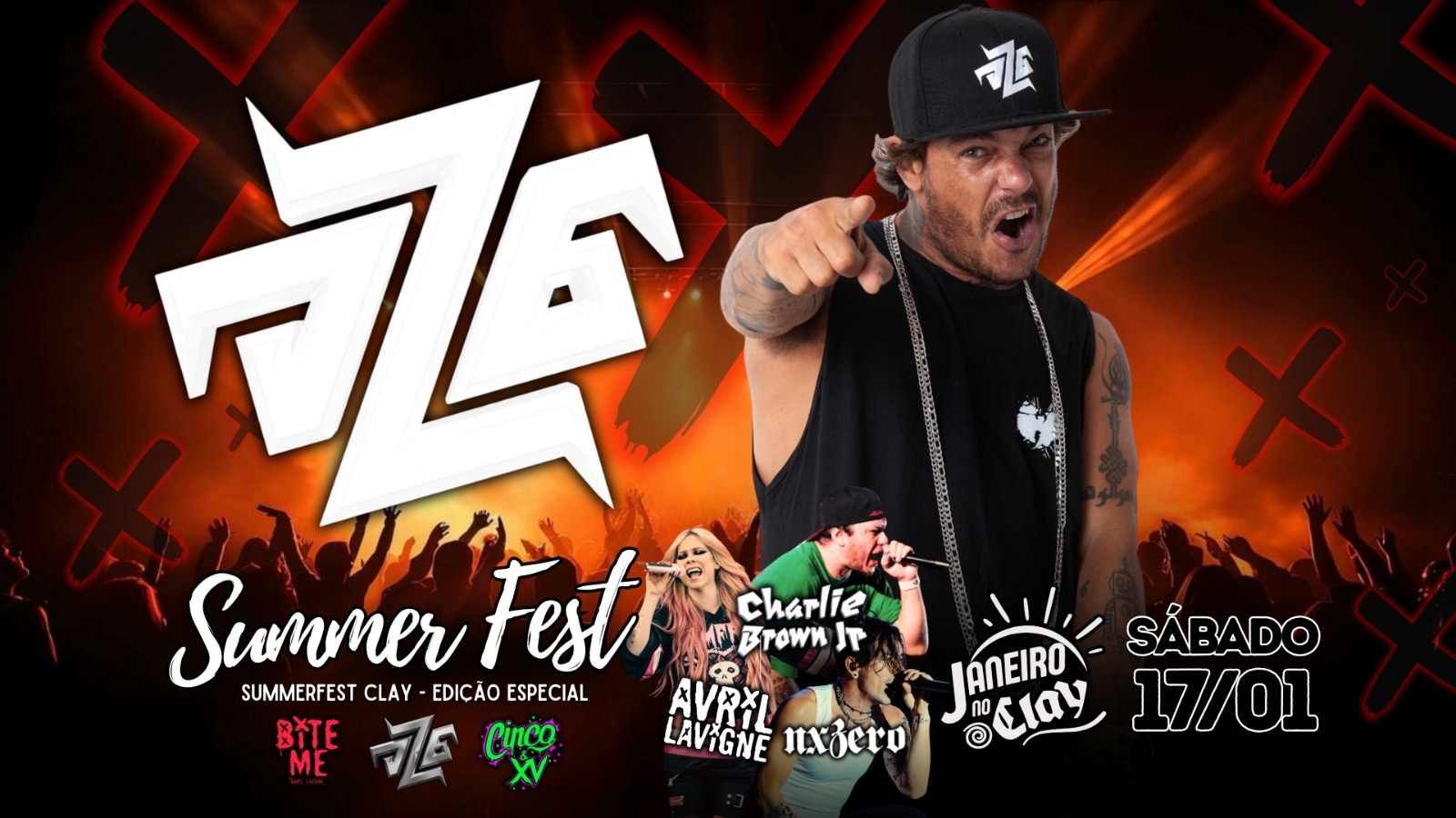 SUMMERFEST CLAY COM CHARLIE BROWN + AVRIL LAVIGNE + NX ZERO tributos