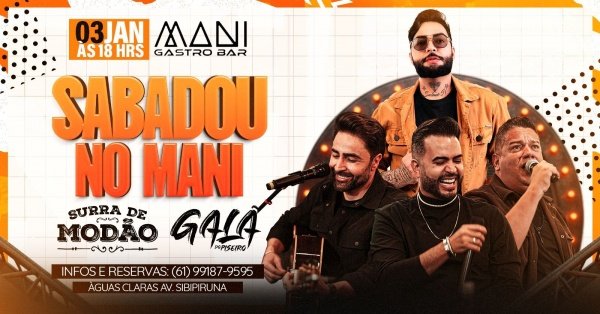 Imagem do evento SÁBADO COM SURRA DE MODÃO E GALÃ - MANI GASTROBAR