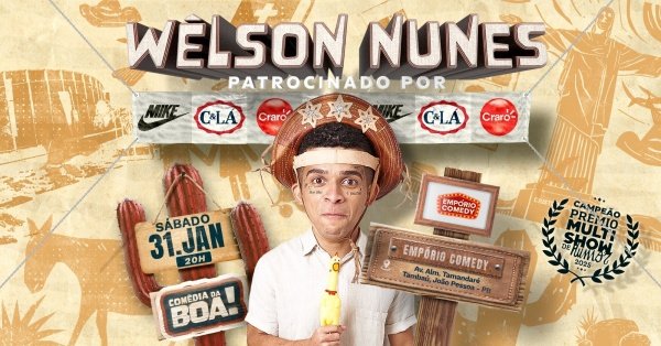 Imagem do evento WÊLSON NUNES - STAND UP COMEDY EM JOÃO PESSOA