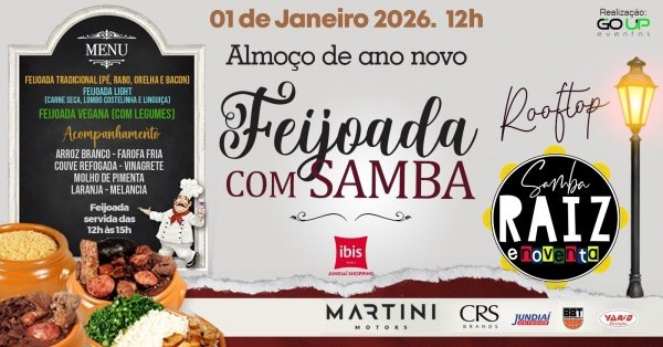 Imagem do evento Almoço de Ano Novo - Feijoada com Samba 2026 - Ibis Jundiaí