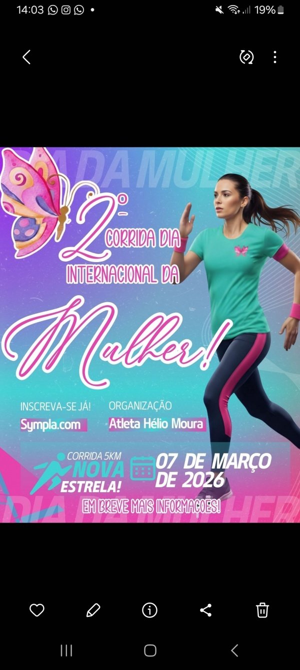 Imagem do evento 2° Corrida do dia internacional da mulher 2026