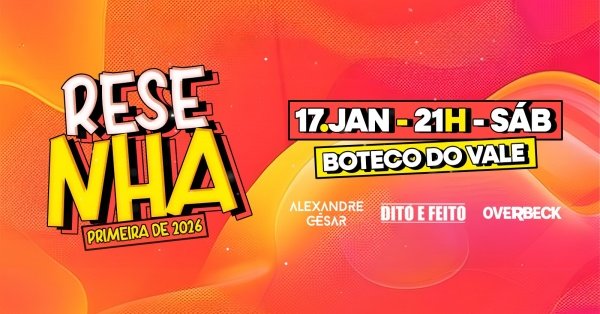 Imagem do evento Resenha - A primeira de 2026 | 17 de janeiro