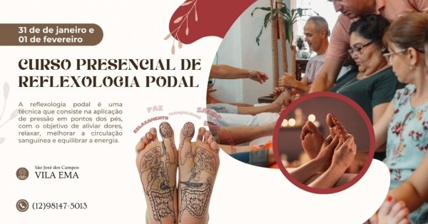 Imagem do evento Curso de Reflexologia Podal dias 31 de janeiro e 1 de fevereiro de 2026