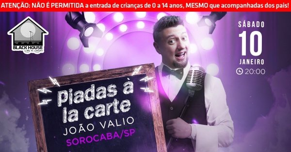 Imagem do evento JOÃO VALIO EM SOROCABA COM PIADAS À LA CARTE - STAND UP COMEDY