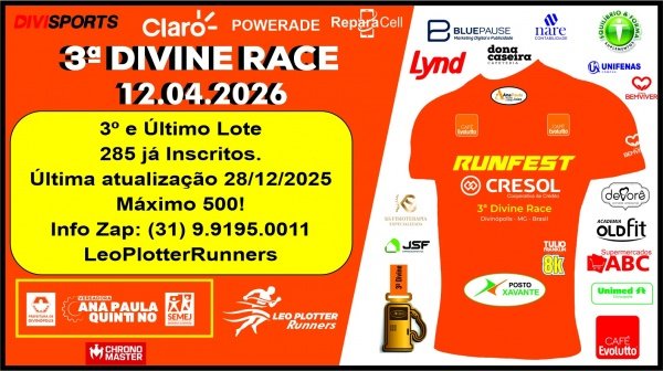 Imagem do evento 3a Divine Race -  Camisa Pronta Entrega se em Estoque + Pacote Café Evolutto