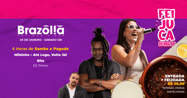 Imagem do evento FEIJUCA DO BRAZAS + Muito Samba e Pagode - (03/01)