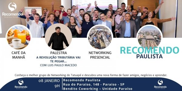 Imagem do evento Recomendo São Paulo - Grupo Conecta - O melhor café com networking da cidade.