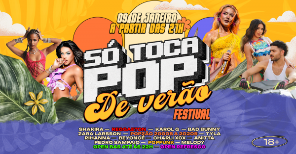 Imagem do evento Só Toca Pop | Sexta 9.1