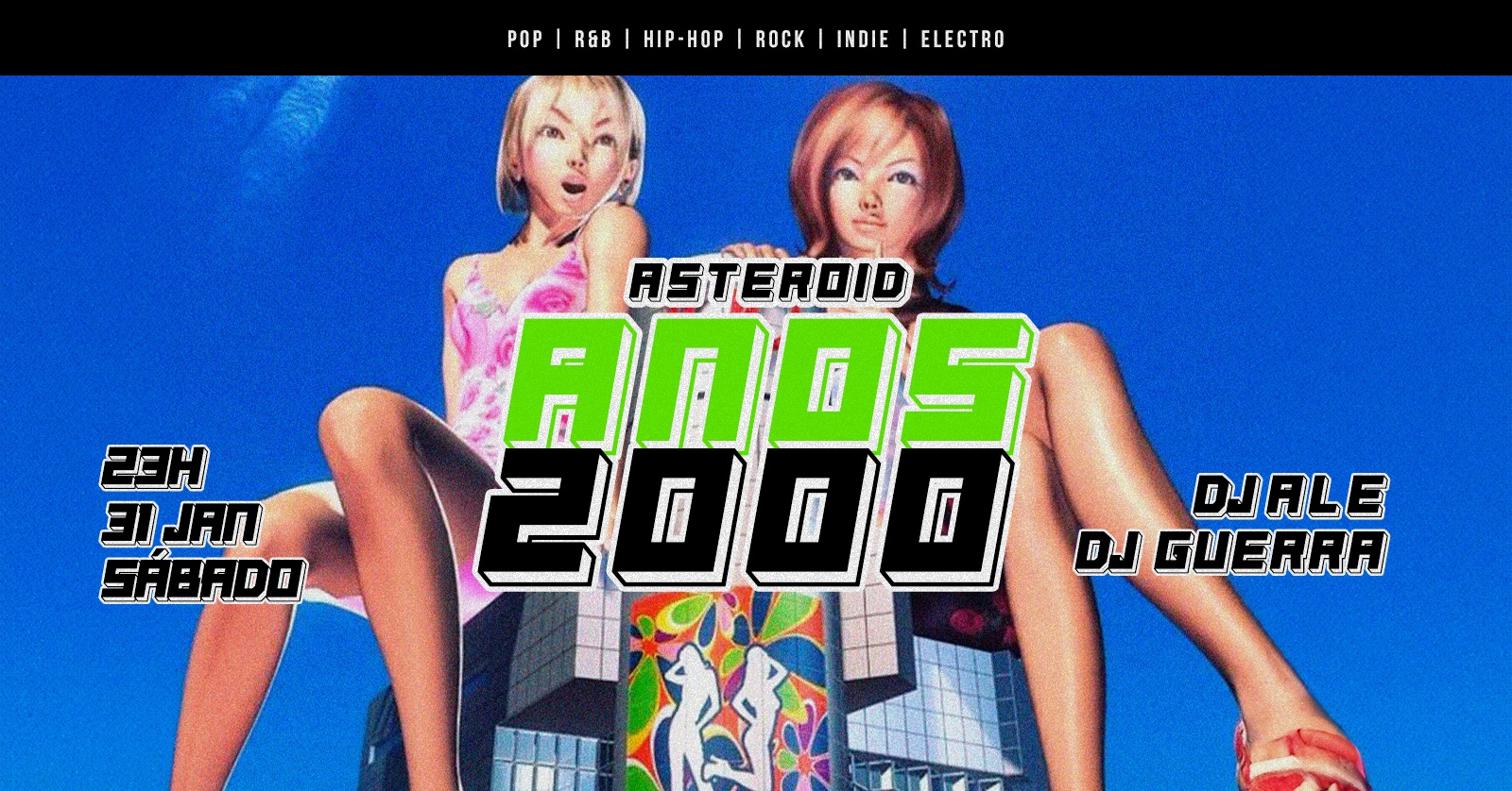 [festa] 23h: ASTEROID ANOS 2000 | Pop, Rock, Indie, Black e Electro - Sorocaba, SP