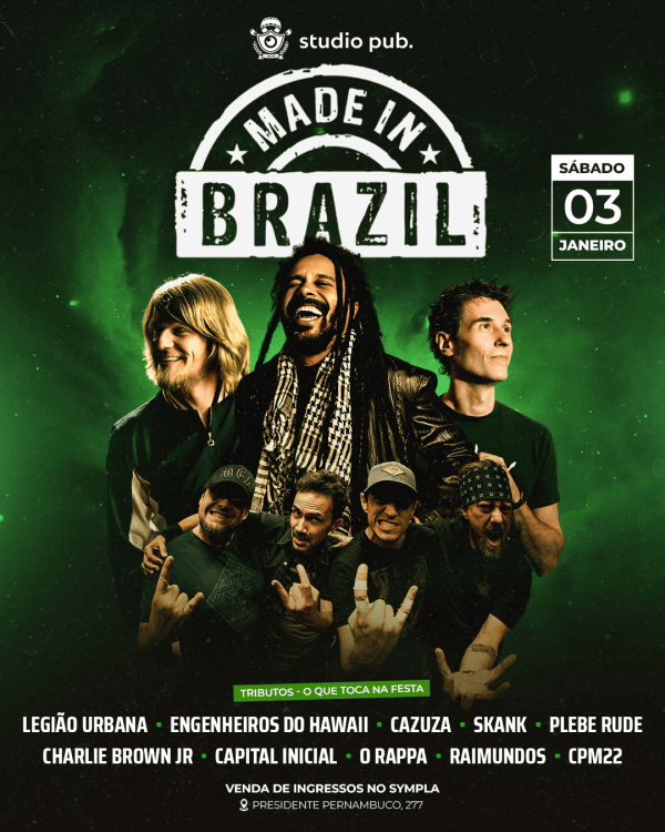Imagem do evento MADE IN BRAZIL | ROCK NACIONAL @StudioPub 03/01