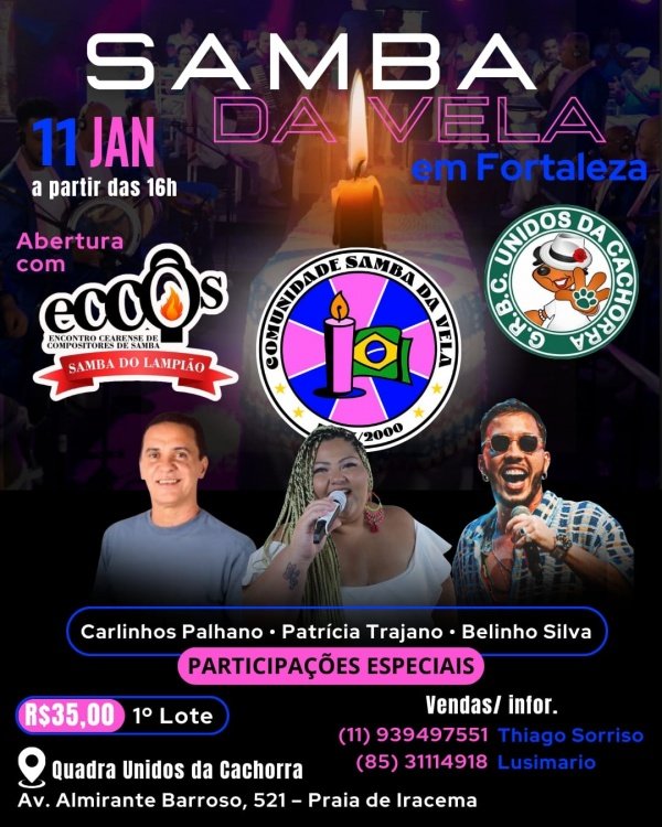 Imagem do evento SAMBA DA VELA E CONVIDADOS NA UNIDOS DA CACHORRA