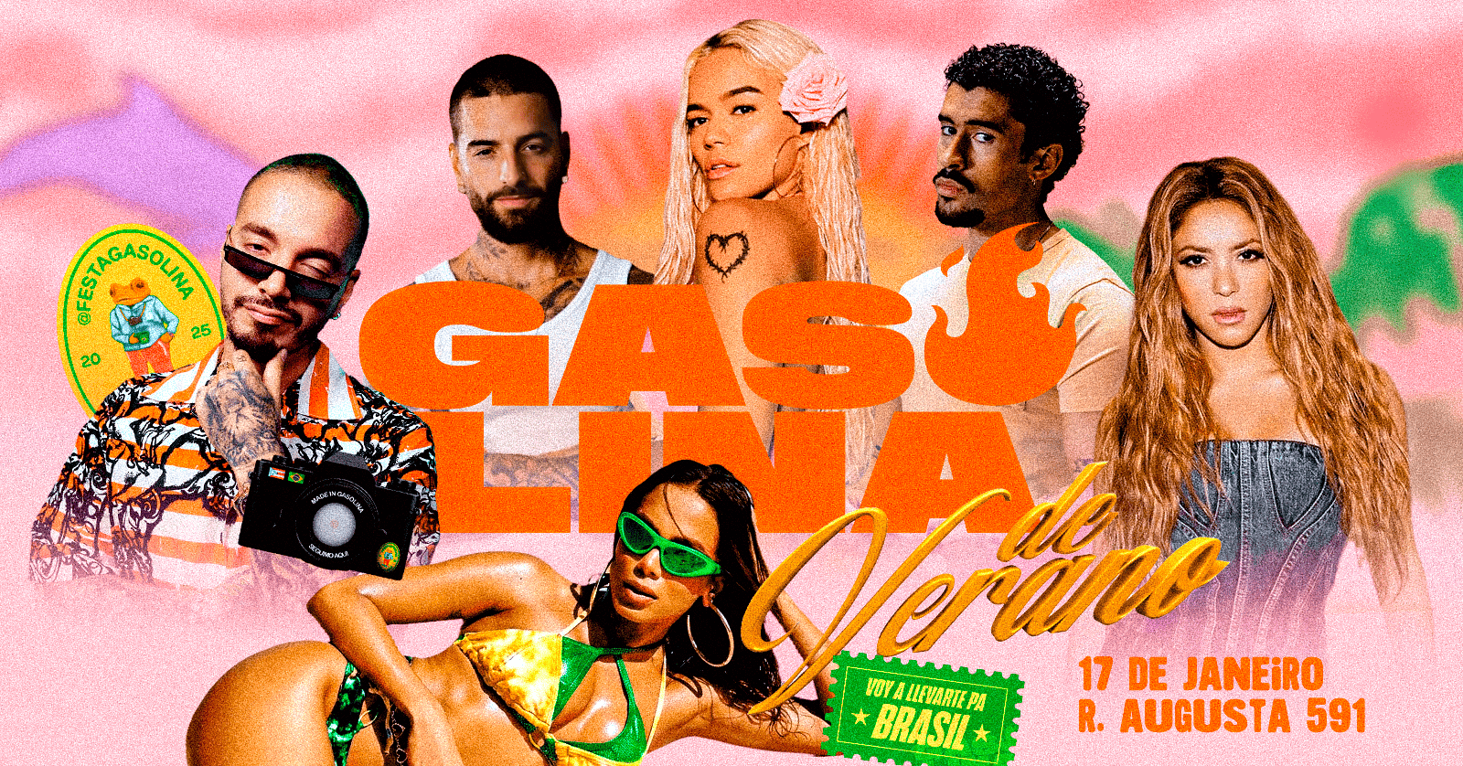 Gasolina de Verano | Reggaeton, Funk y Música Latina na Augusta | Sábado 17.01