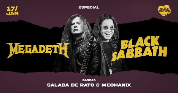 Imagem do evento 17/01 (SAB) MEGADETH&BLACK SABBATH