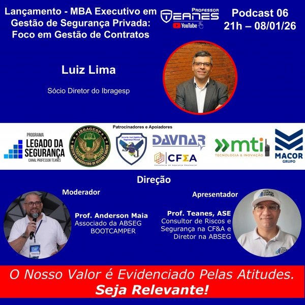 Imagem do evento Lançamento - MBA Executivo em Gestão de Segurança Privada: Foco em Gestão de Contratos