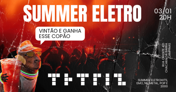 Imagem do evento SUMMER TETRIZ, ROLÊ NOVO, COPÃO BARATO, VIBE!