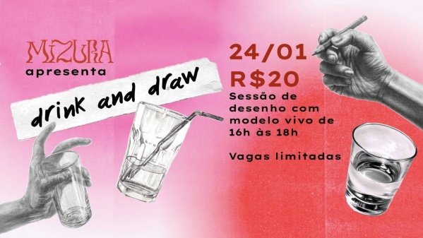 Imagem do evento Drink and Draw - 24/01 - Sessão de desenho de observação com modelo vivo