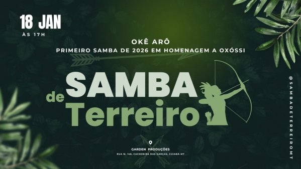 Imagem do evento 1º SAMBA DE TERREIRO DE 2026 - OKÊ ARÔ