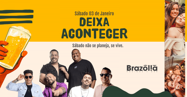 Imagem do evento Deixa Acontecer |Pagode e Sertanejo no primeiro sábado do ano! - 03/01