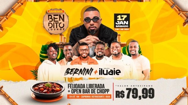 Imagem do evento FEIJOADA / OPEN BAR / BERNINI / ILUAIE