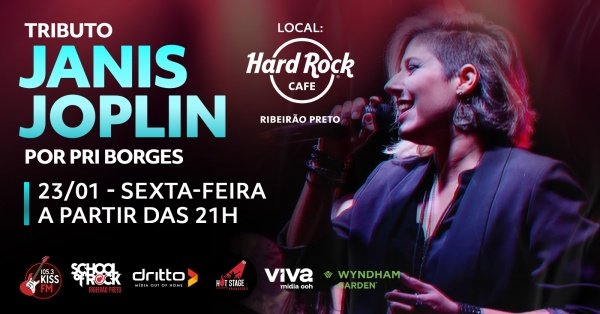 Imagem do evento Pri Borges – Tributo a Janis Joplin no Hard Rock Cafe Ribeirão Preto
