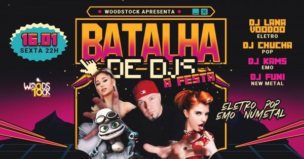 Imagem do evento BATALHA DE DJS - A FESTA! Rock/Nu Metal X Emo X Pop X Eletrohits