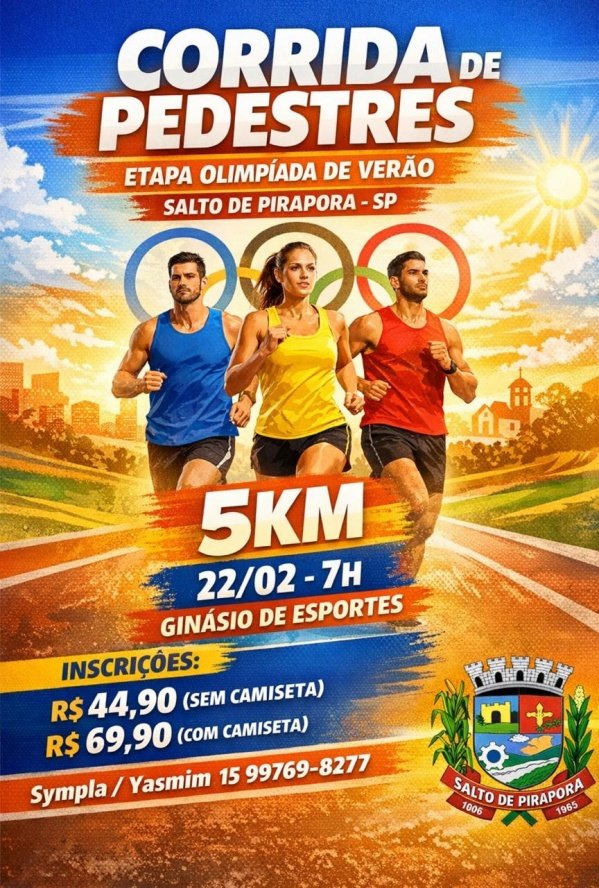 Imagem do evento CORRIDA DE PEDESTRES ETAPA OLIMPIADA DE VERÃO SALTO DE PIRAPORA SP.