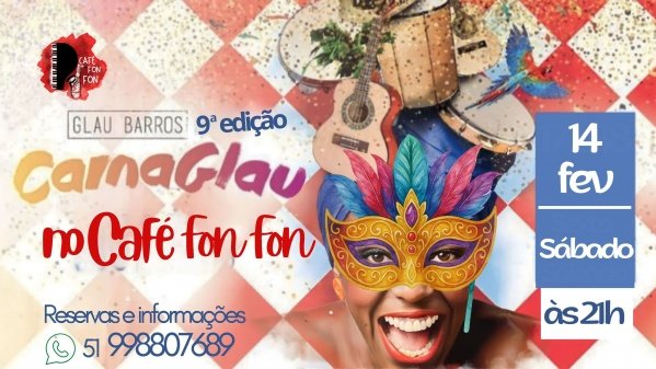 Imagem do evento CarnaGlau - 9ª Edição, dia 14 de fevereiro de 2026