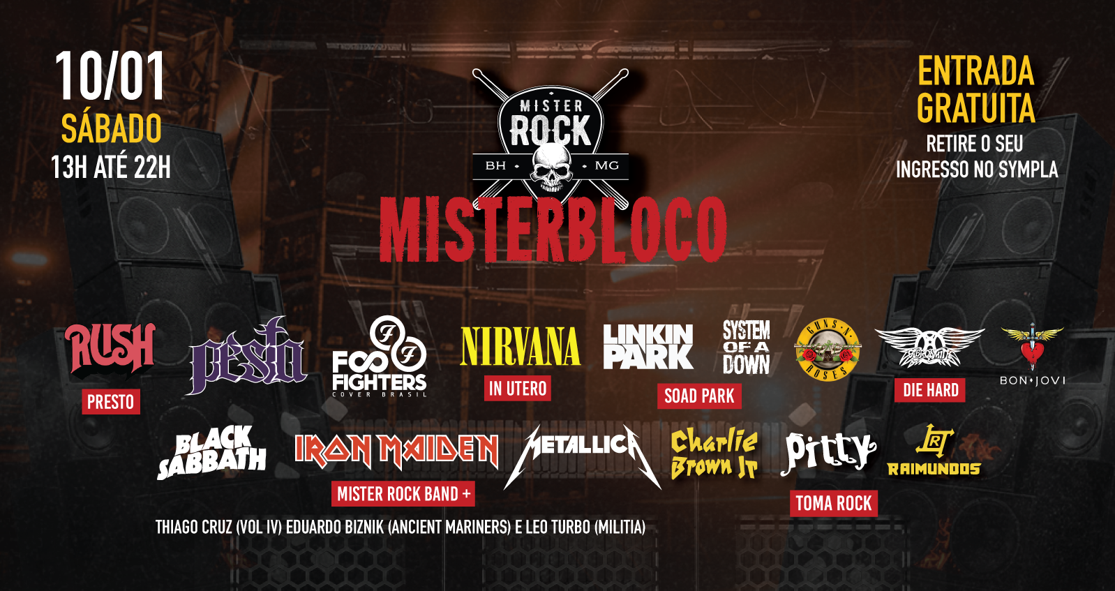 10/01 - Misterbloco: Pesta, Iron Maiden, Metallica, Linkin Park