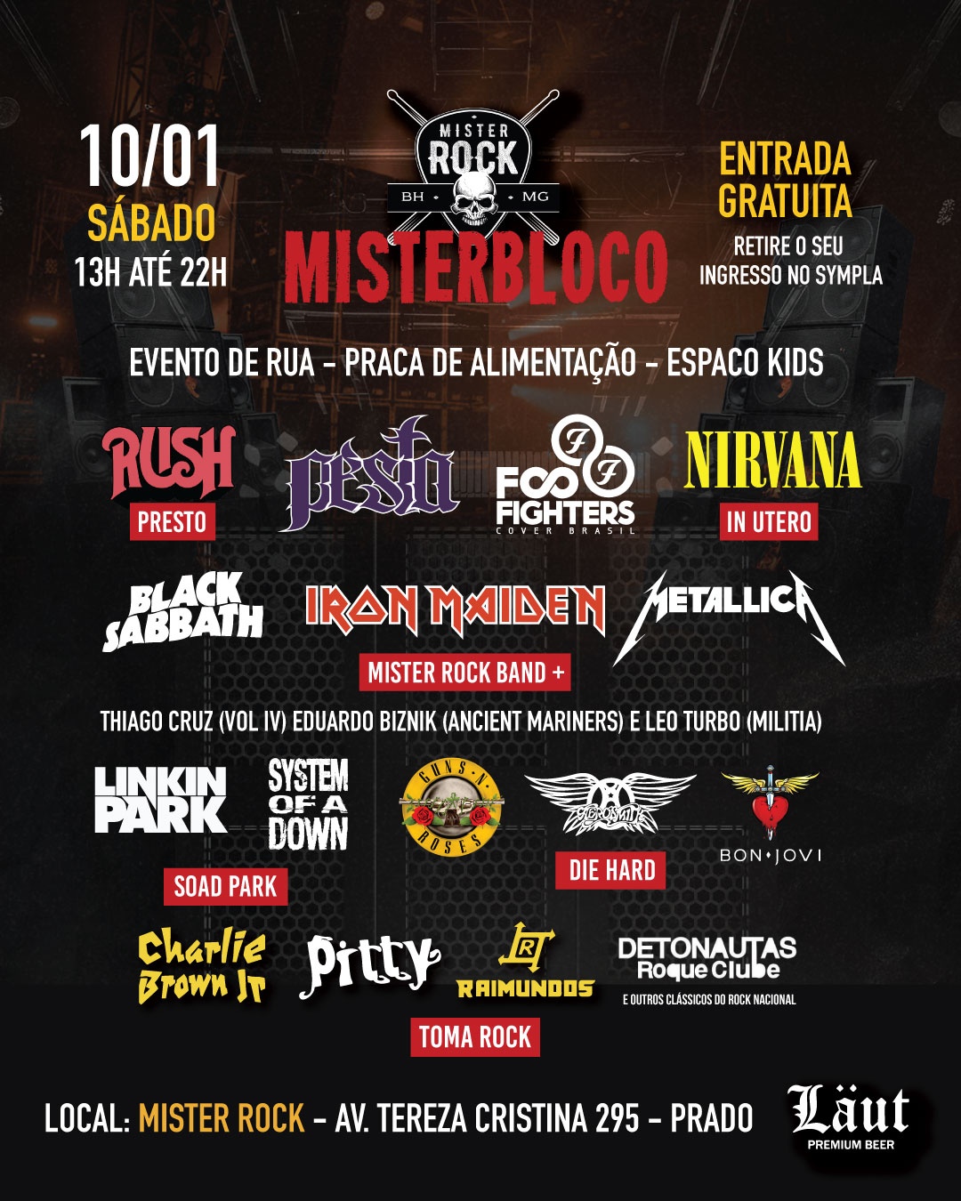 10/01 - Misterbloco: Pesta, Iron Maiden, Metallica, Linkin Park
