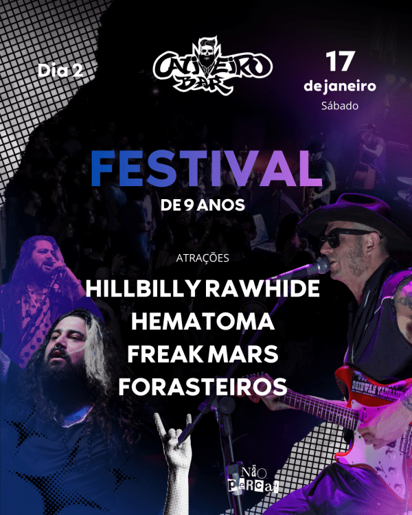 Imagem do evento FESTIVAL DE NOVE ANOS DO CATIVEIRO BAR - 17/01