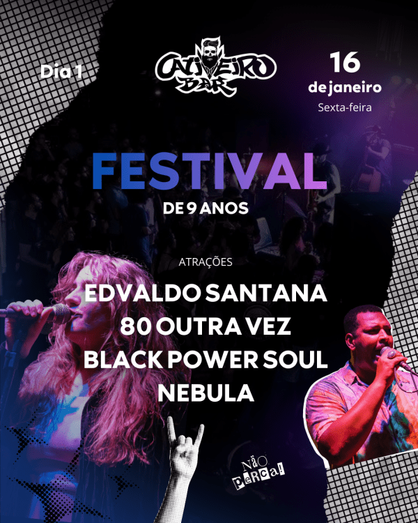 Imagem do evento FESTIVAL DE NOVE ANOS CATIVEIRO BAR - 16/01/26