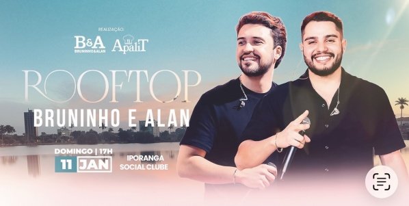 Imagem do evento ROOFTOP BRUNINHO E ALAN - 11/01