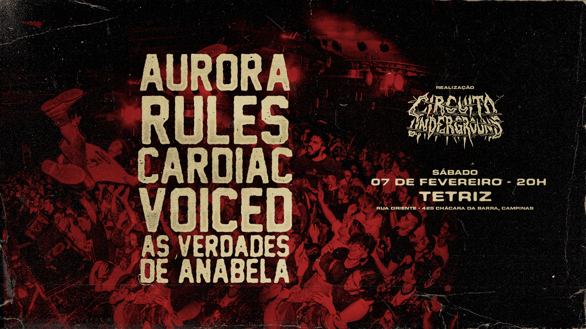 AURORA RULES + CARDIAC + VOICED + AS VERDADES DE ANABELA - Campinas, SP