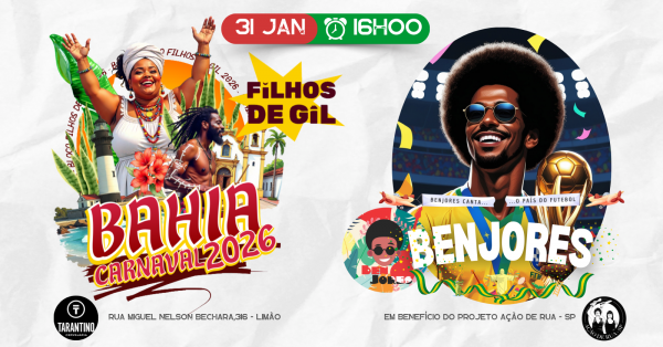 Imagem do evento Filhos de Gil & Benjores | Tarantino Carnaval '26