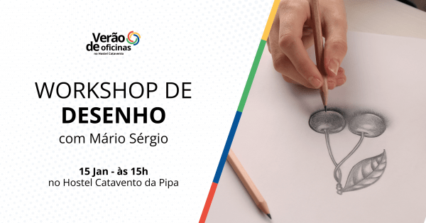 Imagem do evento Workshop de Desenho, com Mário Sérgio - Verão de oficinas no Hostel Catavento da Pipa