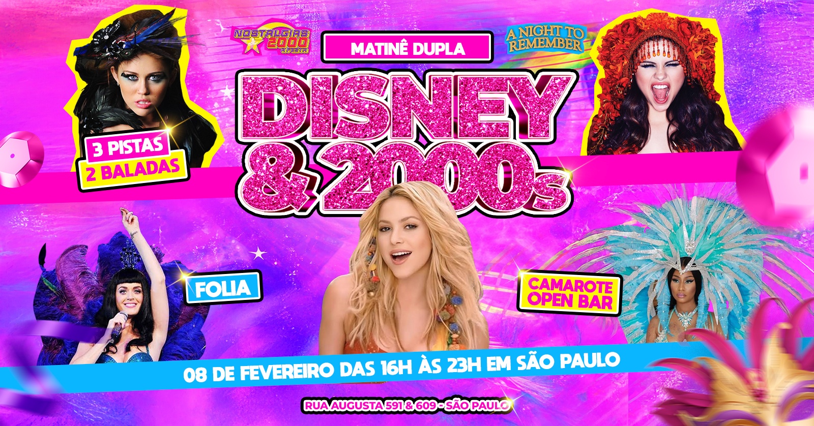 Disney & 2000s Folia - Matinê Dupla SÃO PAULO - Kat Klub & Augusta Hi-Fi - Domingo a tarde
