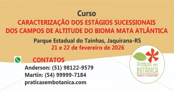 Imagem do evento Caracterização dos Estágios Sucessionais dos Campos de Altitude do Bioma Mata Atlântica
