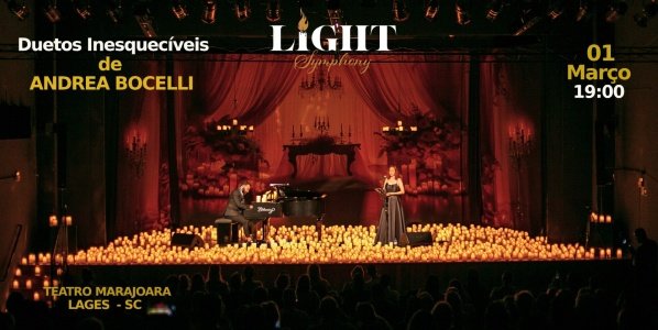 Imagem do evento Light Symphony - Duetos Inesquecíveis de Andrea Bocelli (1/3 às 19:00 - Abre portas 18:15)