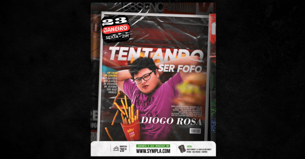 Imagem do evento Diogo Rosa - Tentando Ser Fofo - Sexta 23 de Janeiro às 21:00 - Joker Comedy Bar VV