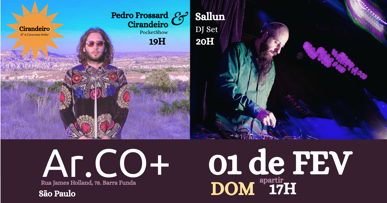 Show Cirandeiro - Pedro Frossard & Sallun no Ar.CO+ - São Paulo, SP