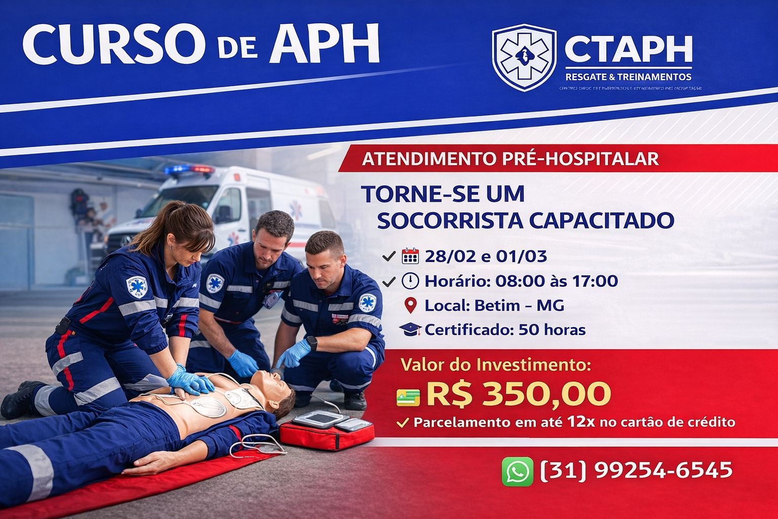 CURSO DE SOCORRISTA (APH) em Betim - Sympla