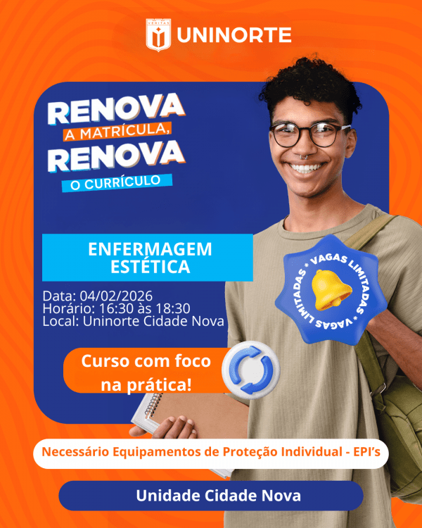 Imagem do evento RENOVA 2026 - ENFERMAGEM ESTÉTICA VESPERTINO (ENFERMAGEM)