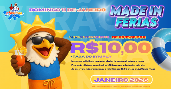 Imagem do evento Férias de Janeiro no Águia DOM 11/01 (Individual)